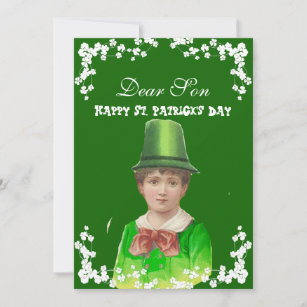 Vintage Irish Hat St. Patrick's Day Son/Grandson  Holiday Card