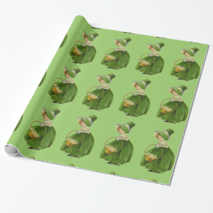Vintage Irish Miss Gift Wrapping Paper