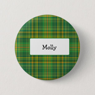 Vintage Irish plaid personlized button