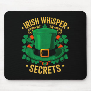 Vintage Irish Whisper Secrets Saying Shamrock Luck Mouse Pad