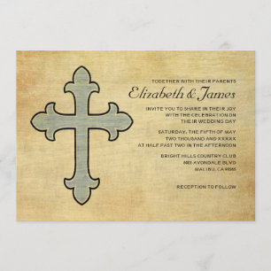 Vintage Iron Cross Wedding Invitations