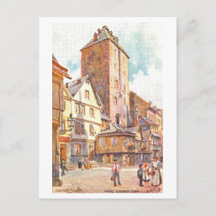 Vintage Iron Tower in Mainz, Germany Postcard