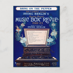 Vintage Irving Berlin Music Box Review 1922 Postcard