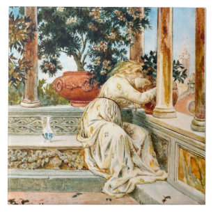 Vintage Isabella And The Pot Of Basil by Meacci Ceramic Tile