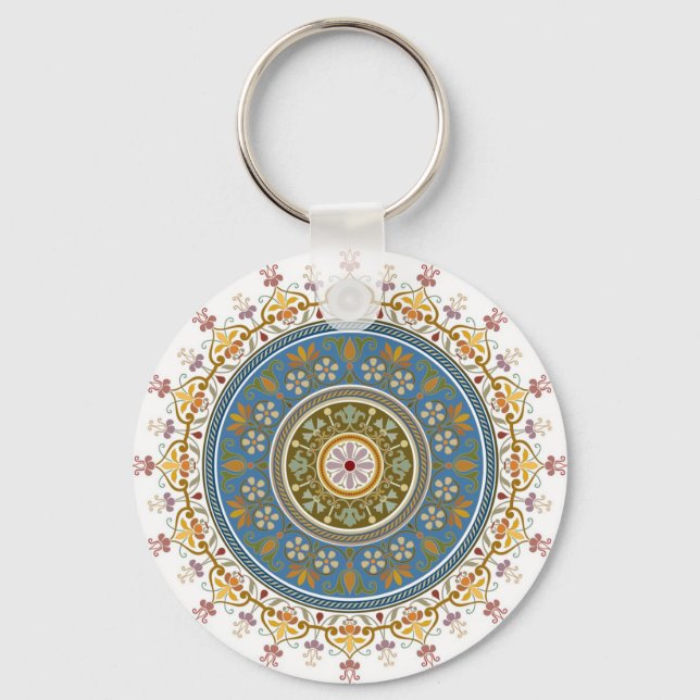 Vintage Islamic Pattern Design Key Ring (Front)