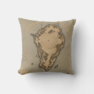 Vintage Island Map Antique Fantasy Cartography Cushion