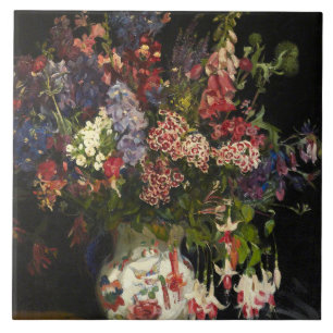 Vintage Isobel Lilian Gloag A Bunch of Flowers Ceramic Tile