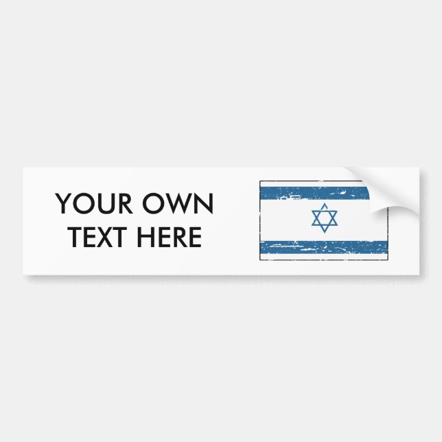Vintage Israel Flag Bumper Sticker (Front)