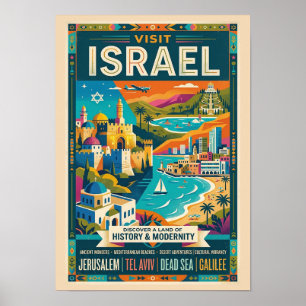 Vintage Israel Travel Poster 