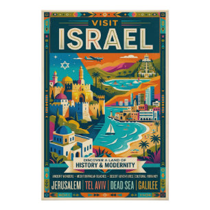 Vintage Israel Travel Poster