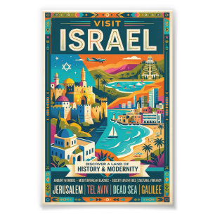 Vintage Israel Travel Poster
