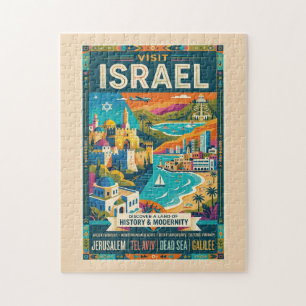 Vintage Israel Travel Poster Jigsaw Puzzle