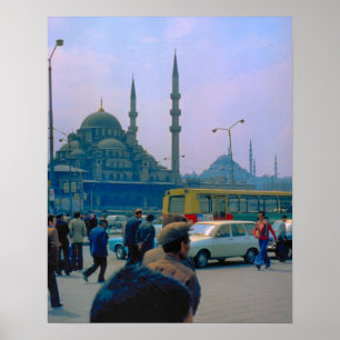 Vintage  Istanbul, Traffic, Hagia Sophia Mosque Poster