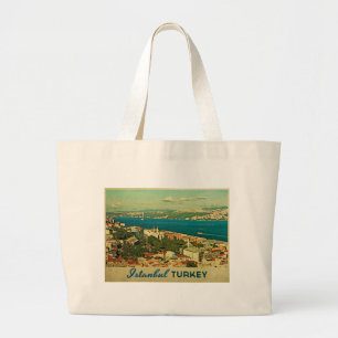 Vintage Istanbul Turkey Large Tote Bag