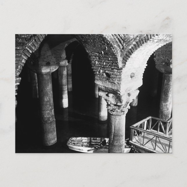 Vintage Istanbul Underground Cistern Basilica Postcard (Front)