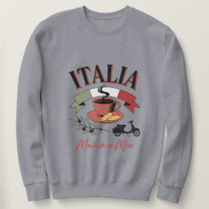 Vintage Italia Coffee, Retro Scooter & Mamma Mia Sweatshirt