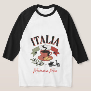 Vintage Italia Coffee, Retro Scooter & Mamma Mia T-Shirt