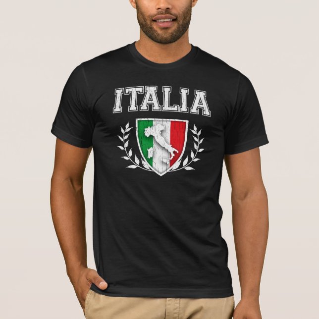 Vintage ITALIA Flag Crest T-Shirt (Front)
