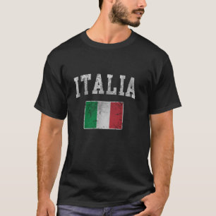 Vintage Italia Italian Flag Italy Italiano Long Sl T-Shirt