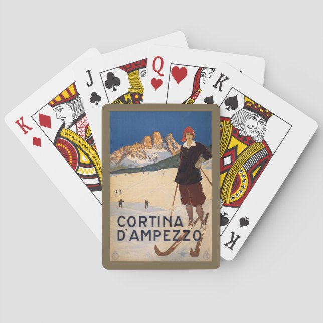 Vintage Italian Alps playing cards (Back)