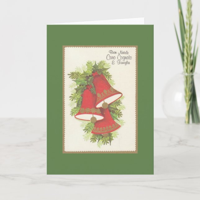 Vintage Italian Brother in Law Christmas Card (Front)