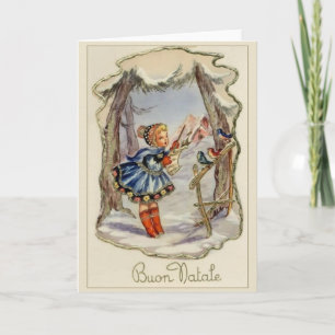 Vintage Italian Buon Natale Christmas Card