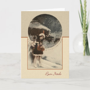 Vintage Italian Buon Natale Christmas Card
