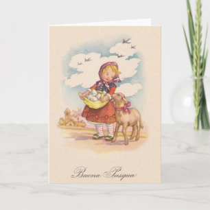 Vintage Italian Buona Pasqua Easter Card