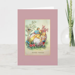 Vintage Italian Buona Pasqua Easter Card