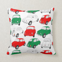 Vintage Italian Car Pattern Cushion