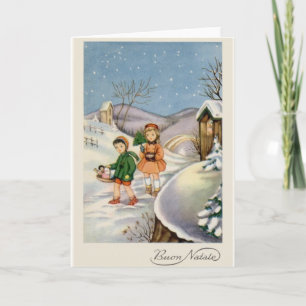 Vintage Italian Christmas Greeting Card
