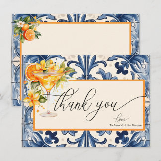 Vintage Italian | Citrus Orange | Floral Thank You Card
