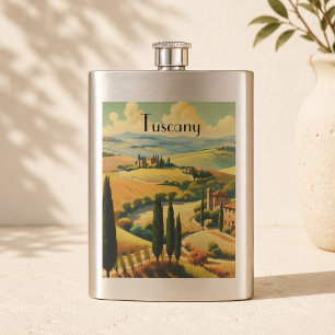 Vintage Italian Countryside Travel Keepsake Hip Flask