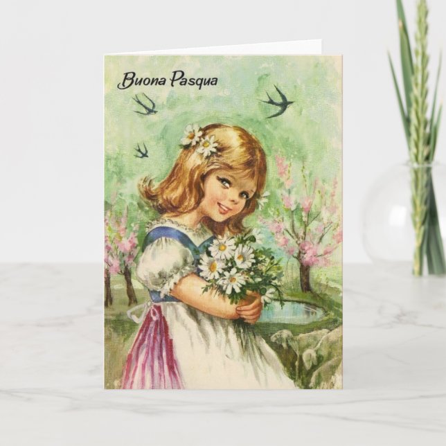 Vintage Italian Easter Greeting Card (Front)