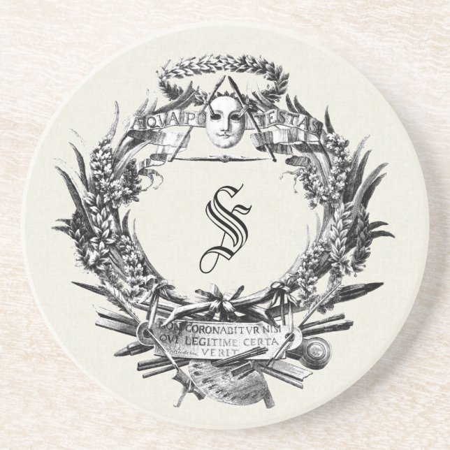 Vintage Italian Ephemera Frame Coaster (Front)