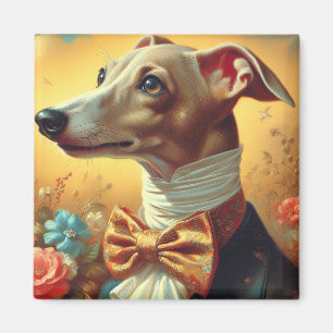 Vintage Italian Greyhound Dog Painting Magnet