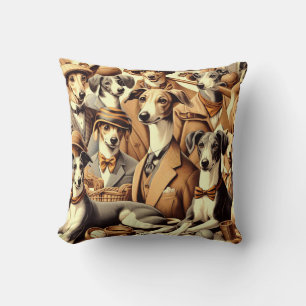 Vintage Italian Greyhound Illustration Cushion