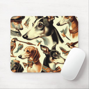 Vintage Italian Greyhound Illustration Mouse Pad