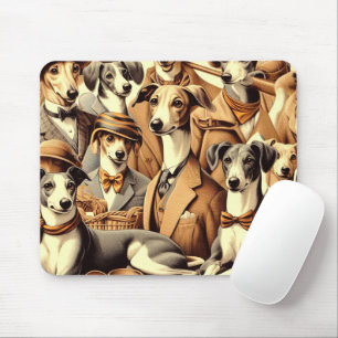 Vintage Italian Greyhound Illustration Mouse Pad