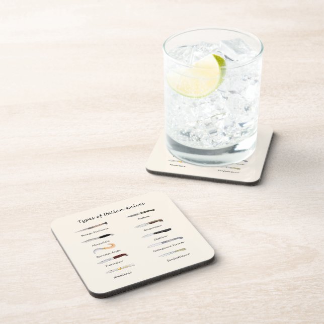 Vintage Italian Knives Pattern  Coaster (Right Side)