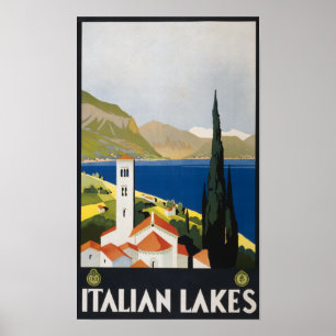 Vintage Italian Lakes Poster