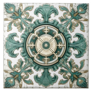 Vintage Italian Mediterranean Pattern Ceramic Tile