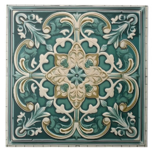 Vintage Italian Mediterranean Pattern Ceramic Tile