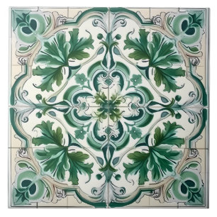 Vintage Italian Mediterranean Pattern Ceramic Tile