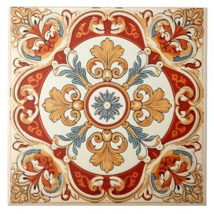 Vintage Italian Pattern Ceramic Tile
