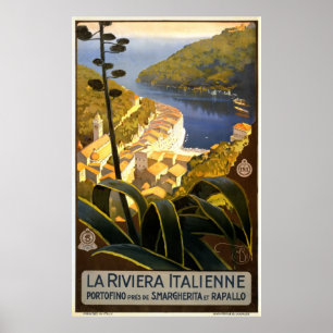 Vintage Italian Riviera Travel Poster