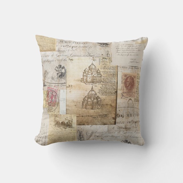 Vintage Italian Rome Cathedral Pillow (Front)