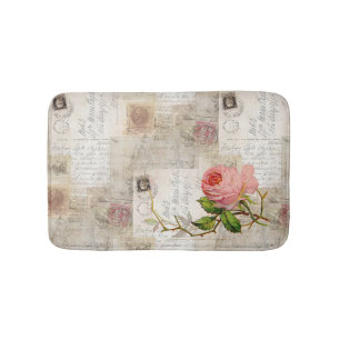 Vintage Italian Rome Pink Rose Bathmat