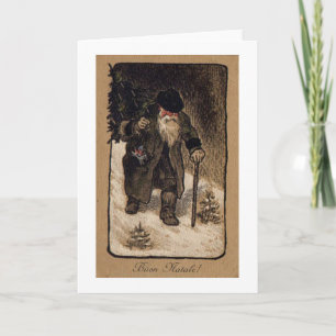 Vintage Italian Santa Christmas Card