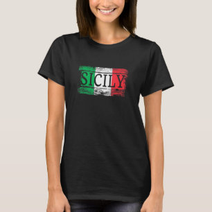 Vintage Italian Sicilian Flag I Retro Italy Sicily T-Shirt